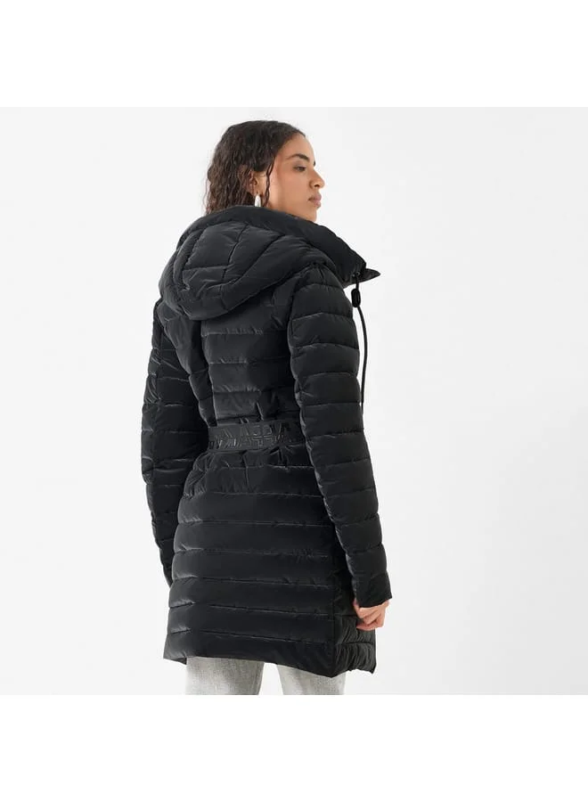 Kappa Kappa Quilted Jacket with Hood and Long Sleeves