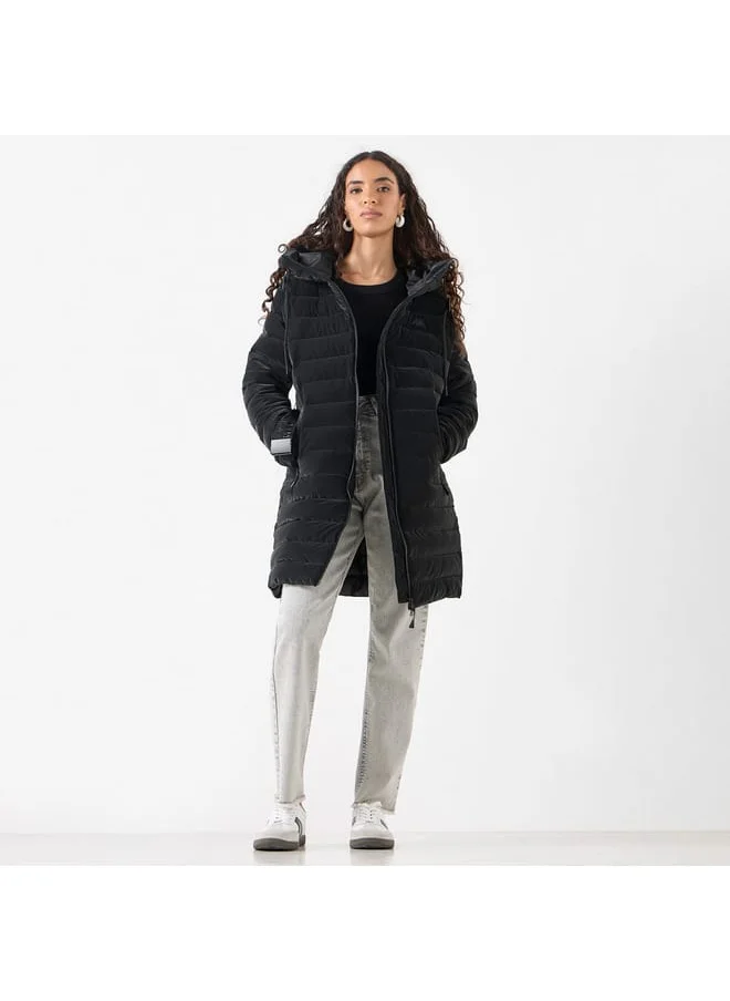 Kappa Kappa Quilted Jacket with Hood and Long Sleeves