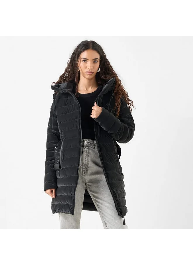 Kappa Kappa Quilted Jacket with Hood and Long Sleeves