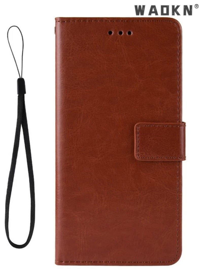 Samsung Galaxy A55 5G Phone Case Cover with Full Body Camera Len Protector PU Leather Wallet Card Holder Shockproof Protective Back Cover with Release Hand Phone Holder Daily Video Kickstand