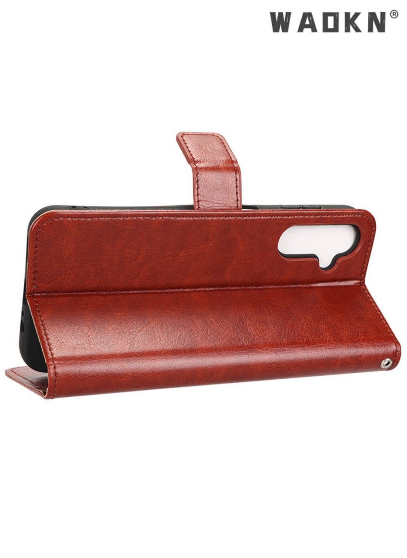 WAOKN Samsung Galaxy A55 5G Phone Case Cover with Full Body Camera Len Protector PU Leather Wallet Card Holder Shockproof Protective Back Cover with Release Hand Phone Holder Daily Video Kickstand  - Image 5
