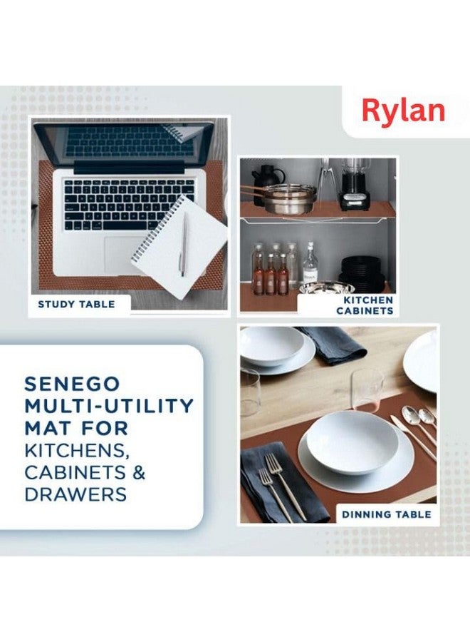 Rylan (45 cm x 5 m) Multipurpose Anti-Slip Mat, Sheet for Fridge, Kitchens, Cupboard, Drawers, Shelf Liner | Super Strong EVA, Water Resistant (Diamond Texture, Brown) - Image 2