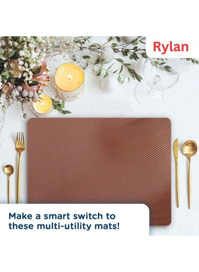 Rylan (45 cm x 5 m) Multipurpose Anti-Slip Mat, Sheet for Fridge, Kitchens, Cupboard, Drawers, Shelf Liner | Super Strong EVA, Water Resistant (Diamond Texture, Brown) - Image 3