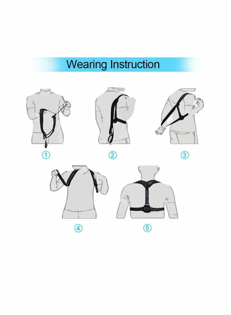 Invisible Back Posture Corrector Brace for Men & Women - Comfortable Support for Slouching & Upper Back Pain Relief (Black) - Image 5