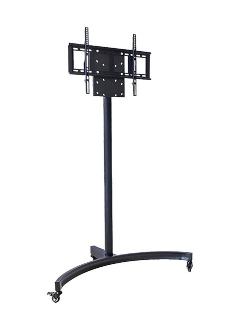 Mobile TV stand for large screen sizes from 26 to 100 inches, model FS-506T, compatible with LCD, LED, OLED, and 4K flat and curved panels. Rolling TV cart with wide adjustable tilt, 55 kg load capacity, durable design, and swivel wheels.