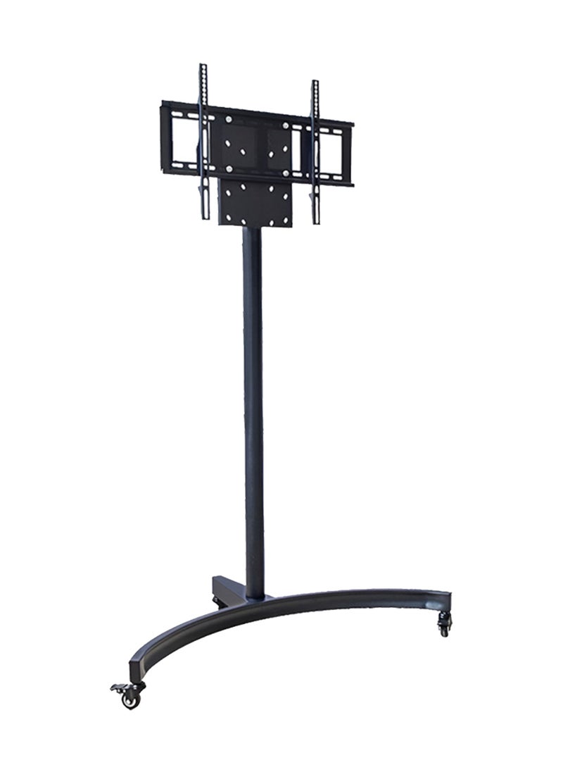 Mobile TV stand for large screen sizes from 26 to 100 inches, model FS-506T, compatible with LCD, LED, OLED, and 4K flat and curved panels. Rolling TV cart with wide adjustable tilt, 55 kg load capacity, durable design, and swivel wheels.