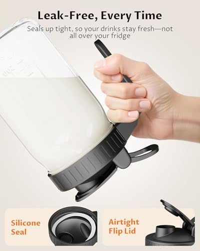 VA1KENE 2-Pack Wide Mouth Mason Jar Pour Spout Lids with Handle, Leak-Proof Flip Cap, Airtight Lids for 86mm Mason Jars Pitcher, Perfect for Beverages, Syrups, and Food Storage - Image 3