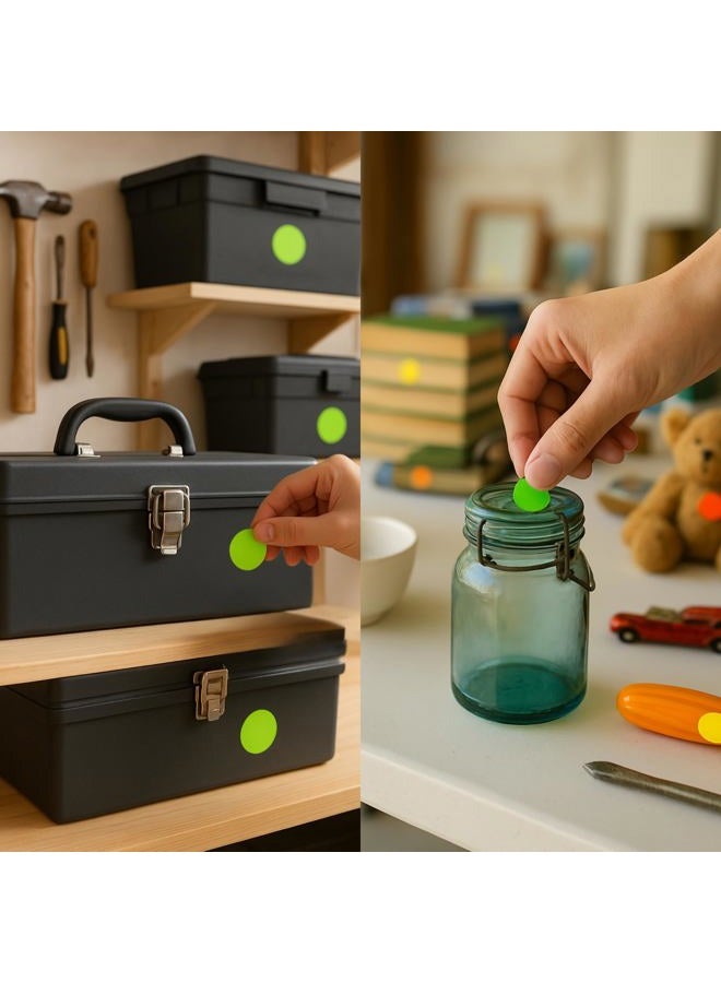 ChromaLabel 1 Inch Round Label Removable Color Code Dot Stickers, 1000 Labels per Dispenser Box, Fluorescent Green - Image 5
