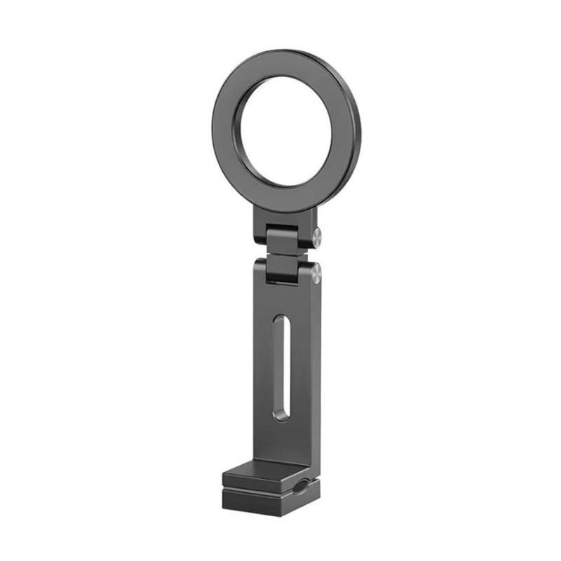Foldable Phone Holder: Aluminium Alloy Grey Powerful N52 Magnets 360° Rotation - Lightweight Portable Magnetic Phone Mount for Travel Office Desktops Car Air Vents - Image 1