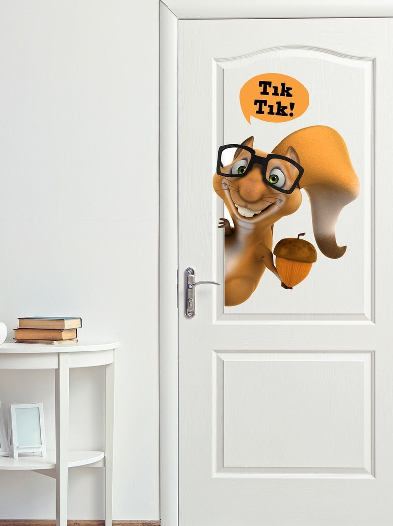Kt Grup Kt Decoration Baby and Kids Room Naughty Squirrel Door Dressing Sticker Set 