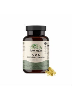 Terra Origin ADK Essential Vitamin Supplement | 60 Liquid Capsules | High Potency Vitamin A, D 5000 IU, K1 and K2 | Non GMO, Gluten Free, Vegan, Made in USA  - Image 1