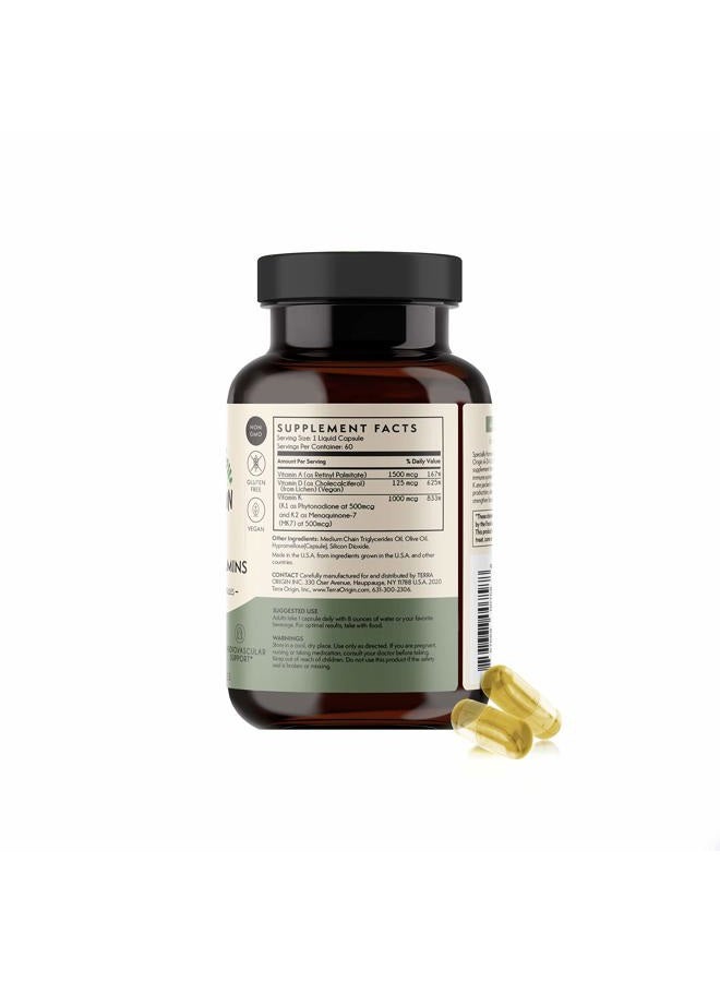 Terra Origin ADK Essential Vitamins - 60 High Potency Liquid Capsules, Vegan, Non-GMO, Gluten Free, Made in The USA. - Image 5