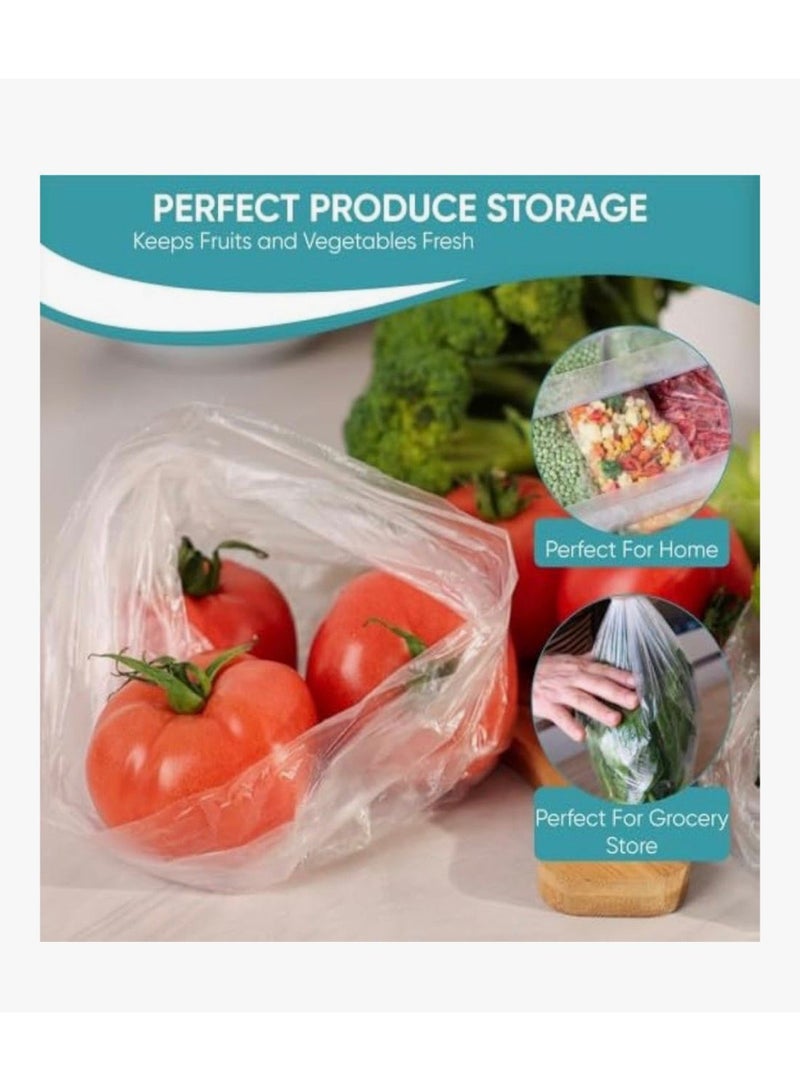 [4 PACK] Plastic Produce Bags Roll, Strong & Tear-Resistant Vegetable & Fruit Storage Bags for Grocery, Kitchen, Supermarket, Transparent Poly Bags for Fresh Produce. - Image 4
