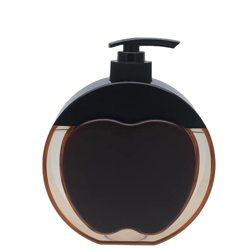 NADNAM NADNAM 300ml Apple Shape Soap Dispenser DoubleLayer Plastic Detachable Hand sanitizer Shower Gel Bottle for Bathroom Kitchen 1pc Black  - Image 1