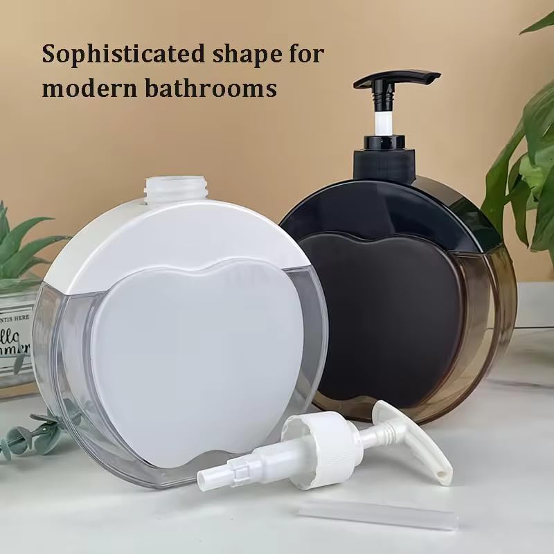 NADNAM NADNAM 300ml Apple Shape Soap Dispenser DoubleLayer Plastic Detachable Hand sanitizer Shower Gel Bottle for Bathroom Kitchen 1pc Black  - Image 3