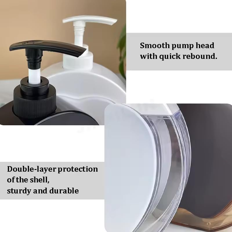 NADNAM NADNAM 300ml Apple Shape Soap Dispenser DoubleLayer Plastic Detachable Hand sanitizer Shower Gel Bottle for Bathroom Kitchen 1pc Black  - Image 4