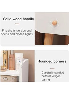 AGD Luxury Wooden Makeup Table with Mirror and 2 Drawers Modern Elegant Design Makeup Dressing Table for Bedroom 80*40*120cm (Dressing Chair Not Included) White  - Image 5