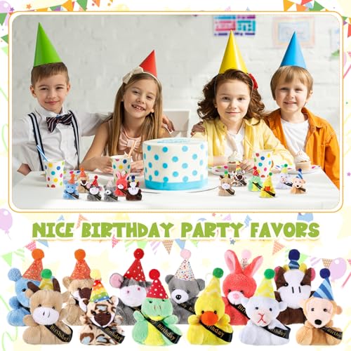 Seenelling Birthday Mini Plush Toy With Hats, Party Decor Stuffed Animal for Student Classroom Reward Gifts Goodie Bag Stuffers (24 Pcs) - Image 3