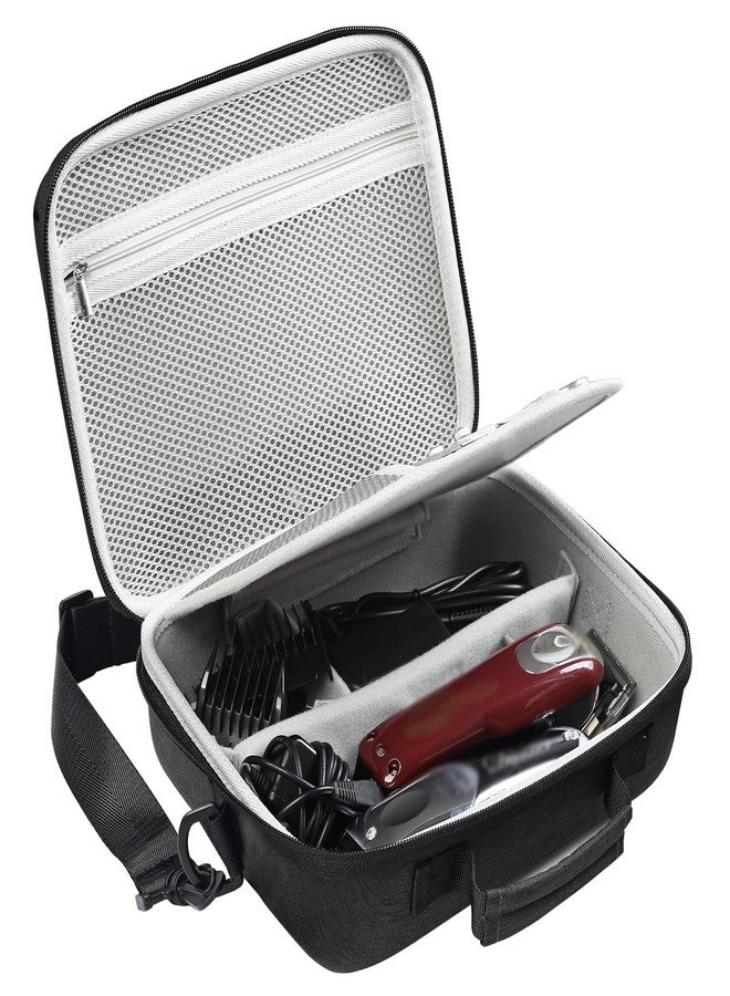 لوكس تيود حقيبة سفر فاخرة لأدوات الحلاقة، حقيبة لماكينة قص الشعر، حقائب أدوات الحلاقة ومستلزماتها، حقيبة كبيرة لحمل أدوات الحلاقة الرجالية من Hatteker/Oneisal/Wahl 5Star/Andis، لون أسود - Image 1