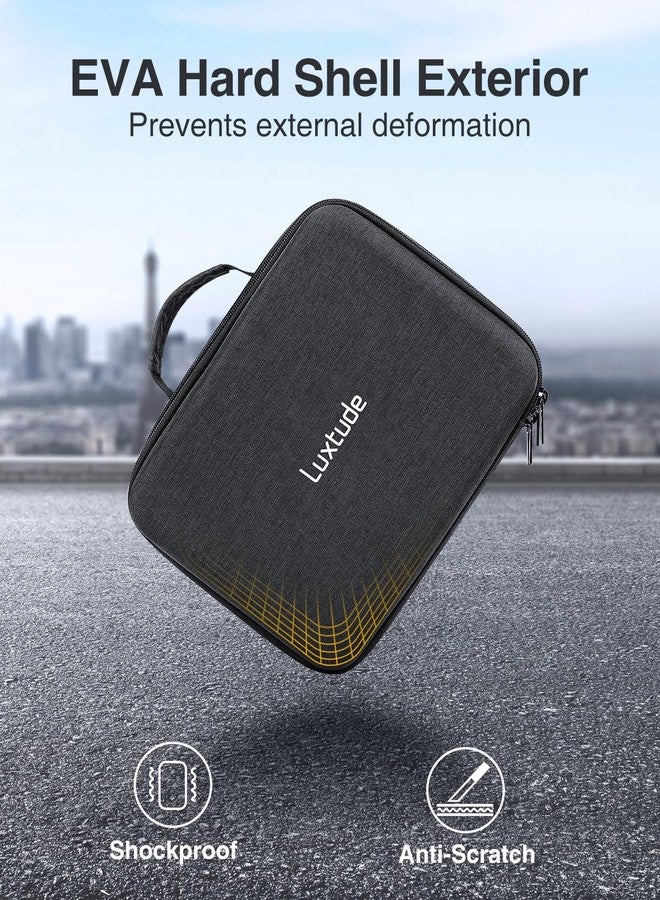 لوكس تيود حقيبة سفر فاخرة لأدوات الحلاقة، حقيبة لماكينة قص الشعر، حقائب أدوات الحلاقة ومستلزماتها، حقيبة كبيرة لحمل أدوات الحلاقة الرجالية من Hatteker/Oneisal/Wahl 5Star/Andis، لون أسود - Image 4