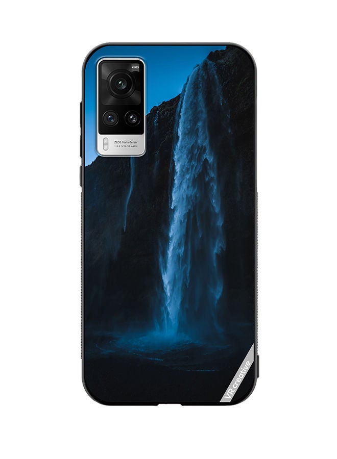 VR CREATIVE Protective Case Cover For Vivo X60 Pro Blue Waterfall Design Multicolour - Image 1