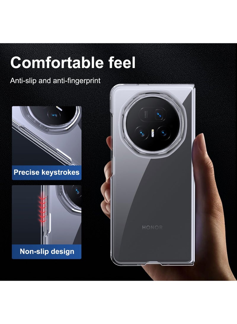 اووكاي جراب متوافق مع Honor Magic V5 2025، جراب شفاف للغاية من مادة البولي كربونات الصلبة المقاومة للصدمات الصفراء 0.3 مم مع حواف مرتفعة وغطاء فائق النحافة (شفاف) - Image 4