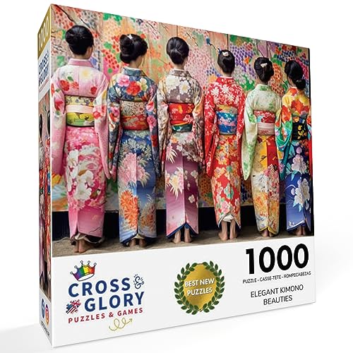 Cross & Glory Cross Glory Elegant Kimono Beauties 1000 Piece Artistic Jigsaw Puzzle for Adults Vibrant Colors Cultural Art Premium Quality Brain Exercise and Home Decor - Image 5
