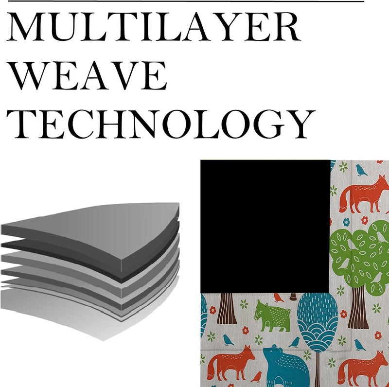 BFAM Kids Blackout Curtains 7 feet Set of 1 – 100% Room Darkening, Thermal Insulated, Noise Reducing, Cute Animal & Rainbow Prints, Eyelet Curtains for Playroom, Bedroom & Nursery,Pack of 1 Curtain - Image 5