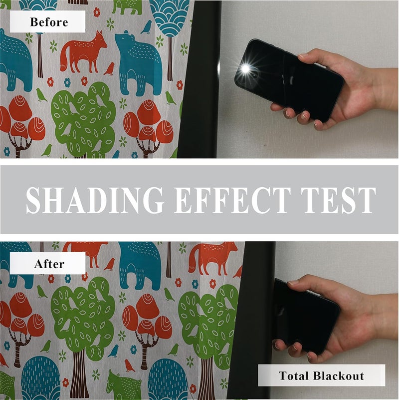 BFAM Kids Blackout Curtains 7 feet Set of 1 – 100% Room Darkening, Thermal Insulated, Noise Reducing, Cute Animal & Rainbow Prints, Eyelet Curtains for Playroom, Bedroom & Nursery,Pack of 1 Curtain - Image 4