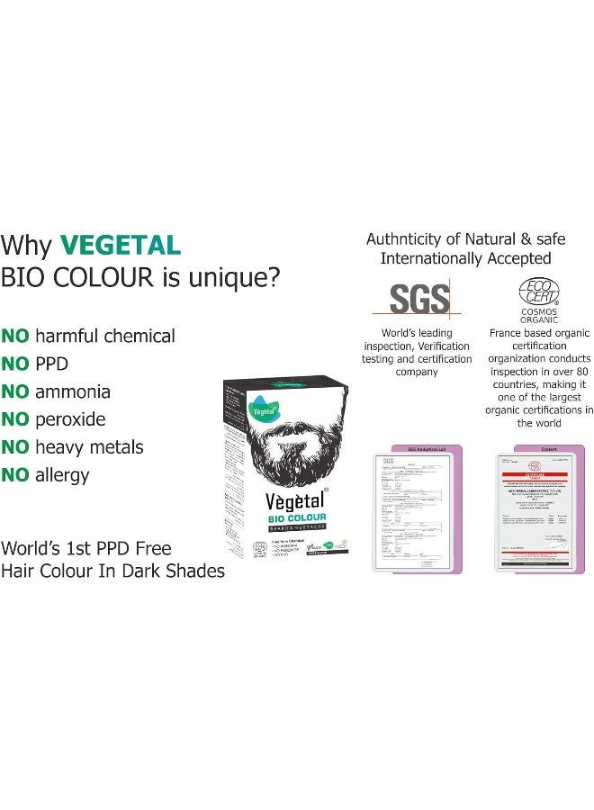 Vegetal Bio Colour Beard & Moustache Dye- Dark Brown-100G - Image 3