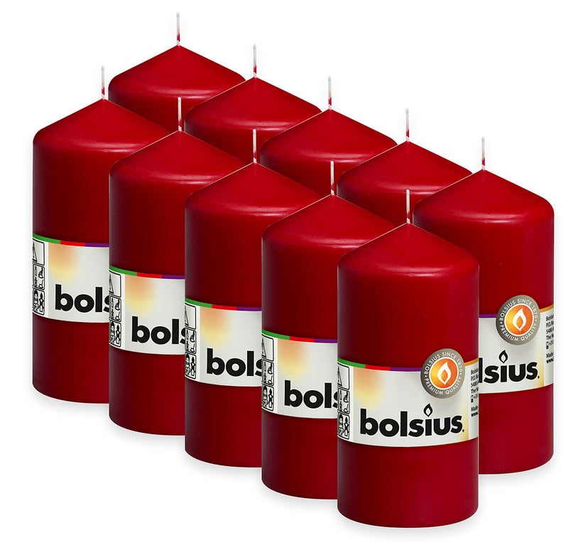 Bolsius Pillar Candle Small Dark Red 58 mm Width