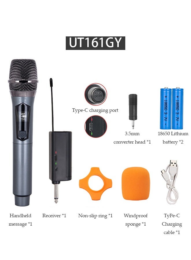DUNISO Wireless Microphone,Universal Handheld Karaoke Mic Speaker,Over 90 DB Outdoor Indoor Cordless Microphone with mini Receiver for Singing, Karaoke, Speech, Wedding, Churc - Image 4