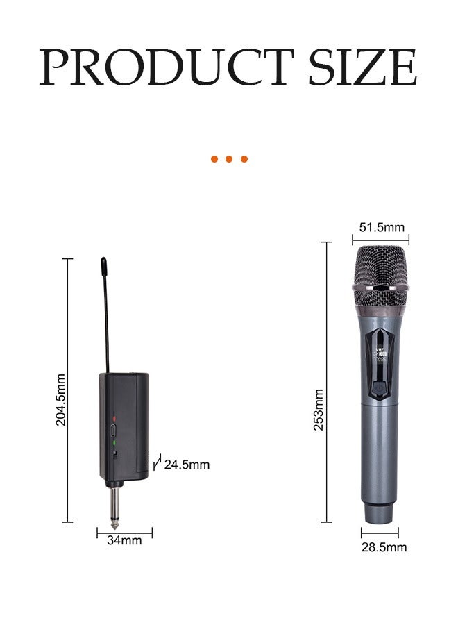 DUNISO Wireless Microphone,Universal Handheld Karaoke Mic Speaker,Over 90 DB Outdoor Indoor Cordless Microphone with mini Receiver for Singing, Karaoke, Speech, Wedding, Churc - Image 2