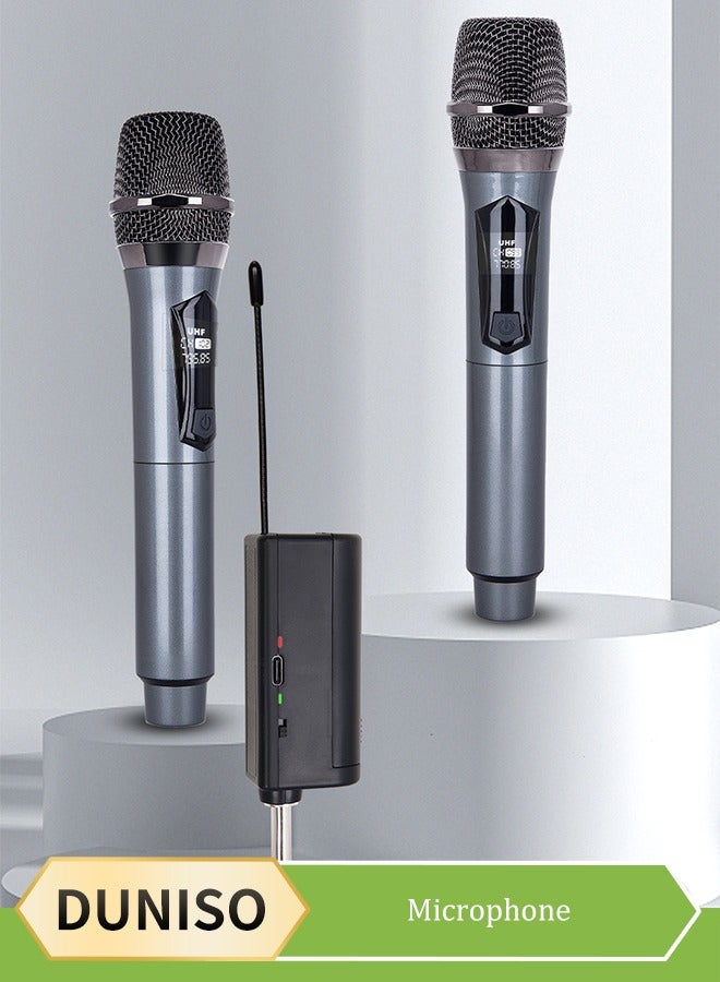 DUNISO Wireless Microphone,Universal Handheld Karaoke Mic Speaker,Over 90 DB Outdoor Indoor Cordless Microphone with mini Receiver for Singing, Karaoke, Speech, Wedding, Churc - Image 1