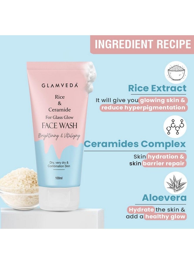 GLAMVEDA Rice & Ceramide Face Wash | For Dry, Sensitive & Combination skin types | Improves skin barrier | No Paraben, SLS | Pack of 3 - Image 3