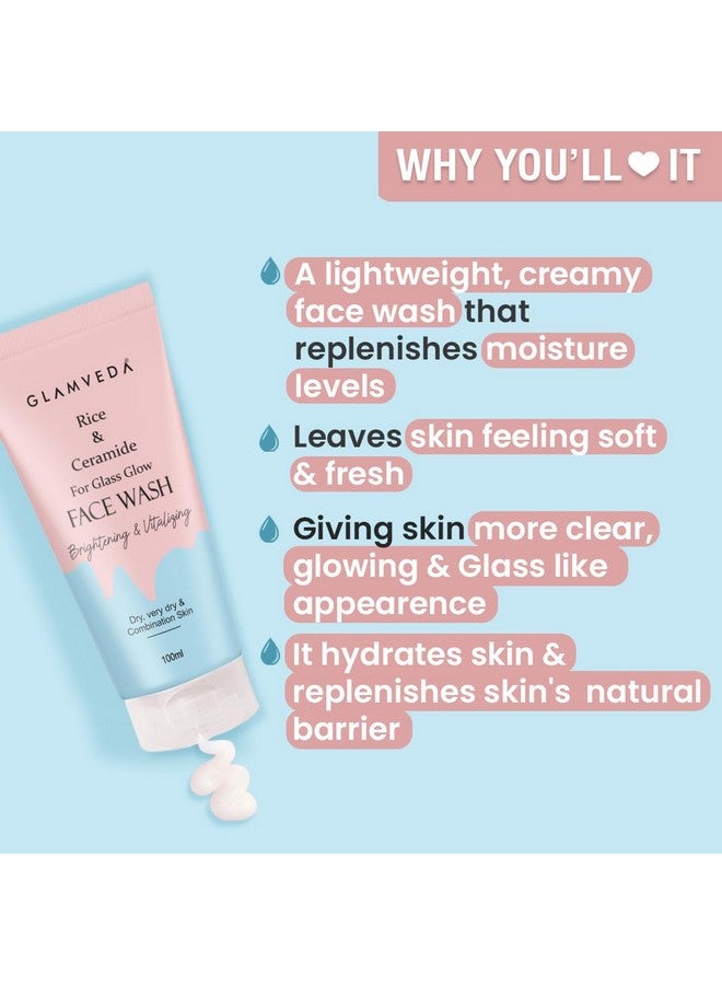 GLAMVEDA Rice & Ceramide Face Wash | For Dry, Sensitive & Combination skin types | Improves skin barrier | No Paraben, SLS | Pack of 3 - Image 4