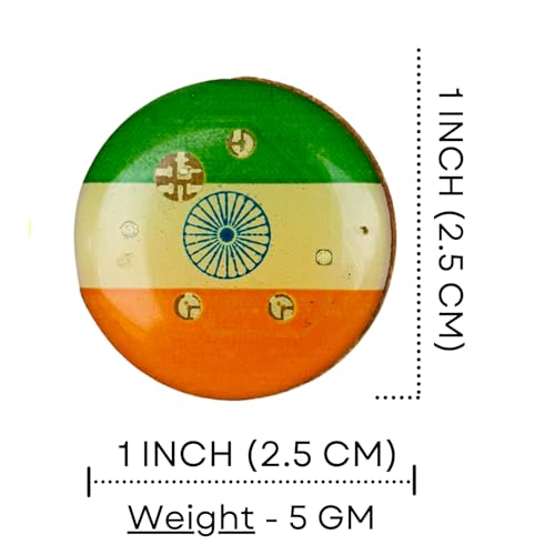 Salvus APP SOLUTIONS Round Tricolor Flag Brooch – Metal Lapel Pin Badge for Republic Day & Independence Day | Wear on Shirt, T-Shirt, Saree & Coat | Set of 2 (1x1 Inch, Multicolor) - Image 2