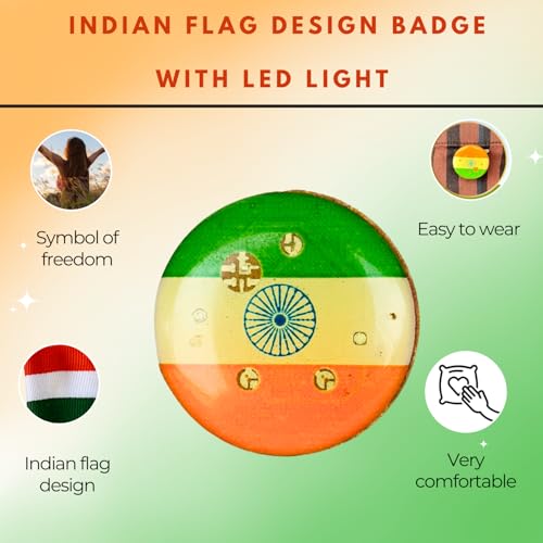 Salvus APP SOLUTIONS Round Tricolor Flag Brooch – Metal Lapel Pin Badge for Republic Day & Independence Day | Wear on Shirt, T-Shirt, Saree & Coat | Set of 2 (1x1 Inch, Multicolor) - Image 3