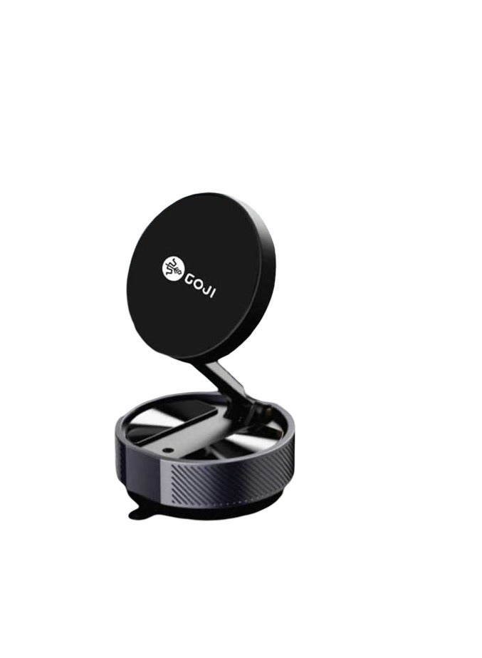 GOJI 360 Degree Magnetic Vacuum Suction Phone Holder, Strong Magnetic Grip,  Powerful Magnet For Secure Attachment - Black - Image 1