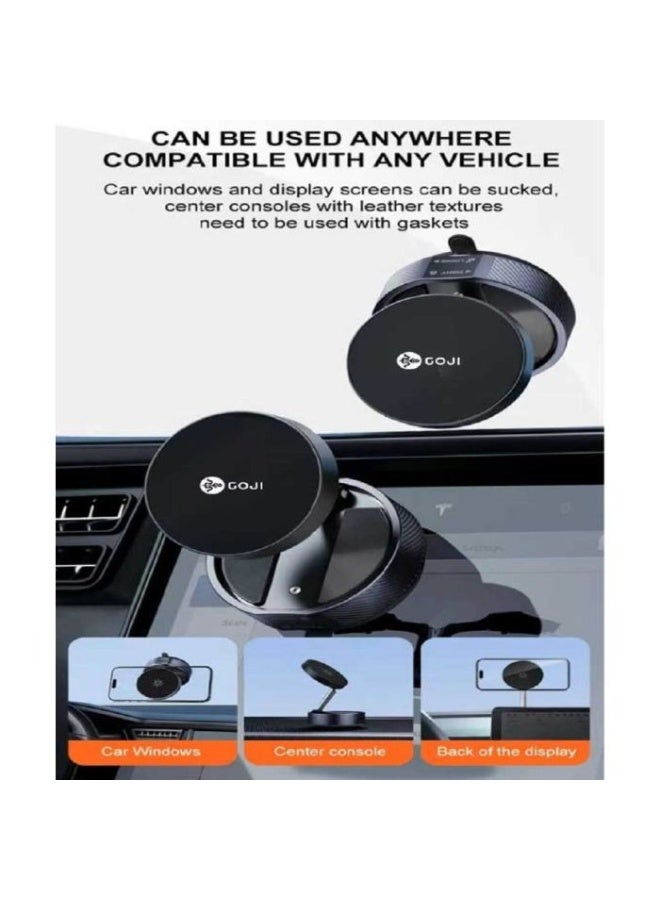GOJI 360 Degree Magnetic Vacuum Suction Phone Holder, Strong Magnetic Grip,  Powerful Magnet For Secure Attachment - Black - Image 4