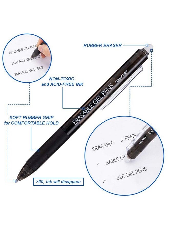 erofa 5Pcs Gel Pens Quick Dry Ink Pens Fine Point 0.5Mm Retractable Press Gel Pens Rolling Ball Black Ink Smooth Writing For Office School Student Exercise (Retro)  - Image 5