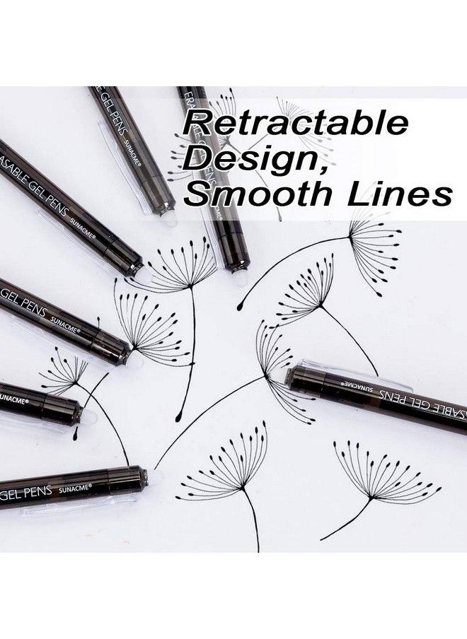erofa 5Pcs Gel Pens Quick Dry Ink Pens Fine Point 0.5Mm Retractable Press Gel Pens Rolling Ball Black Ink Smooth Writing For Office School Student Exercise (Retro)  - Image 3