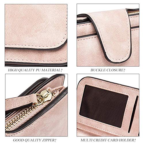 INOVERA (LABEL) Rose Gold Vegan Leather Women's Tri-fold Women Fashion Card Coin Holder Ladies Long Purse Clutch Wallet (KK24) - Image 4