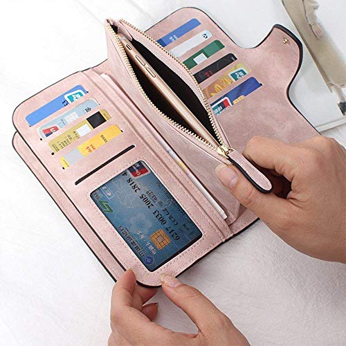 INOVERA (LABEL) Rose Gold Vegan Leather Women's Tri-fold Women Fashion Card Coin Holder Ladies Long Purse Clutch Wallet (KK24) - Image 3