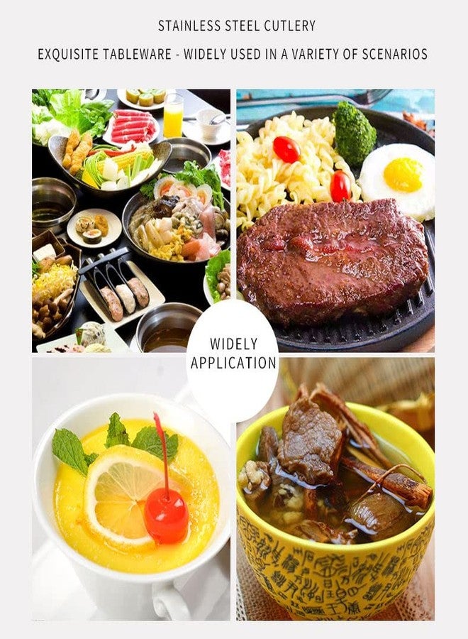 ليونز ملاعق طعام من الفولاذ المقاوم للصدأ من ليونز، ملاعق شوربة، ملاعق ملونة برأس مستدير، ملاعق خلط الآيس كريم والكيك والحلويات والقهوة، أدوات مائدة للمطبخ، مناسبة للمطاعم والمنازل (عبوة من 5 قطع) - Image 4