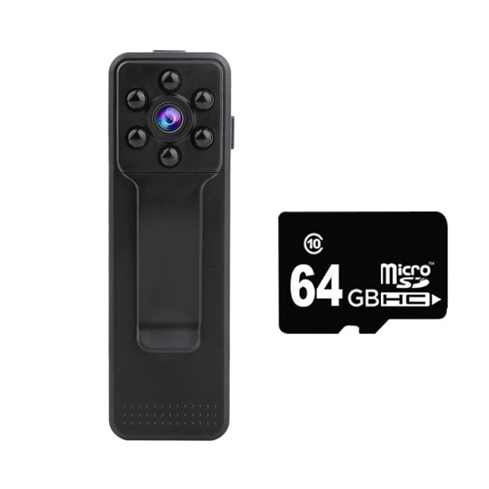 TECHNOVIEW Wearable Mini Body Camera 1080p Video Audio Recorder Motion Activated Night Vision Indoor Outdoor Spy Pocket Body Camera for Home and Office with Free 64GB Memory Card Non WiFi