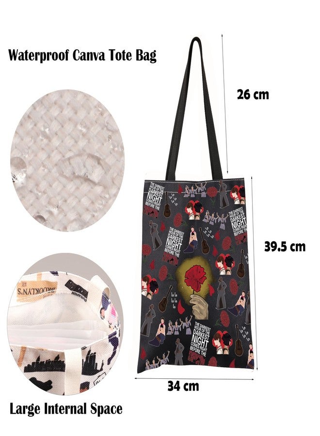 FEELMEM H Musical Tote Bag The Darkest Hour Of The Darkest Night Comes Right Before The Dawn Shoulder Bag - Image 2