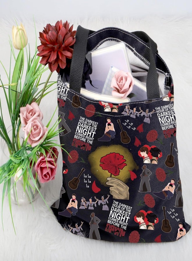 FEELMEM H Musical Tote Bag The Darkest Hour Of The Darkest Night Comes Right Before The Dawn Shoulder Bag - Image 3