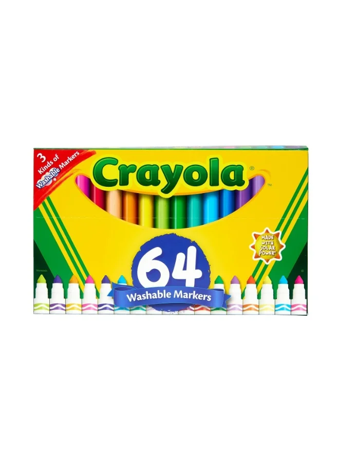 Crayola Crayola Washable Marker Set, 48 Broad Line Markers for Kids, 8 Gel Markers, 8 Window Markers, Gifts for Boys & Girls, Ages 3+