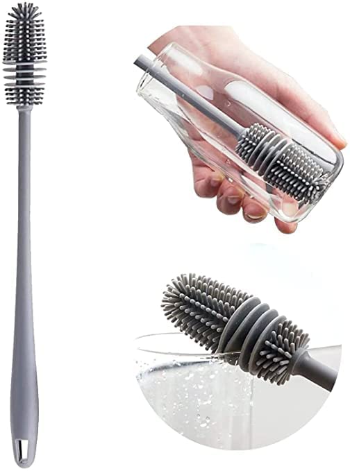 NOBILEA NOBILEA 2 Pcs Oil Dispenser Vinegar Glass Oil BottleGlass Body with Stopper Cap with Silicone Long Handle Flexible Bottle Cleaner BrushPack of 3 - Image 5